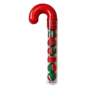 Midlee Candy Cane Dog Tennis Balls 1.5" w/ Squeaker-6pk