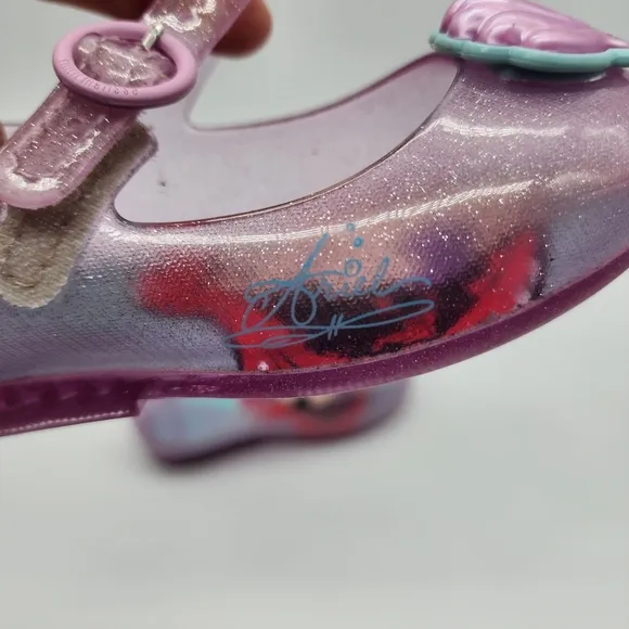 Mini Melissa Girl's Sweet Love Disney Princess Mary Jane Jelly Flat Ariel Size 7