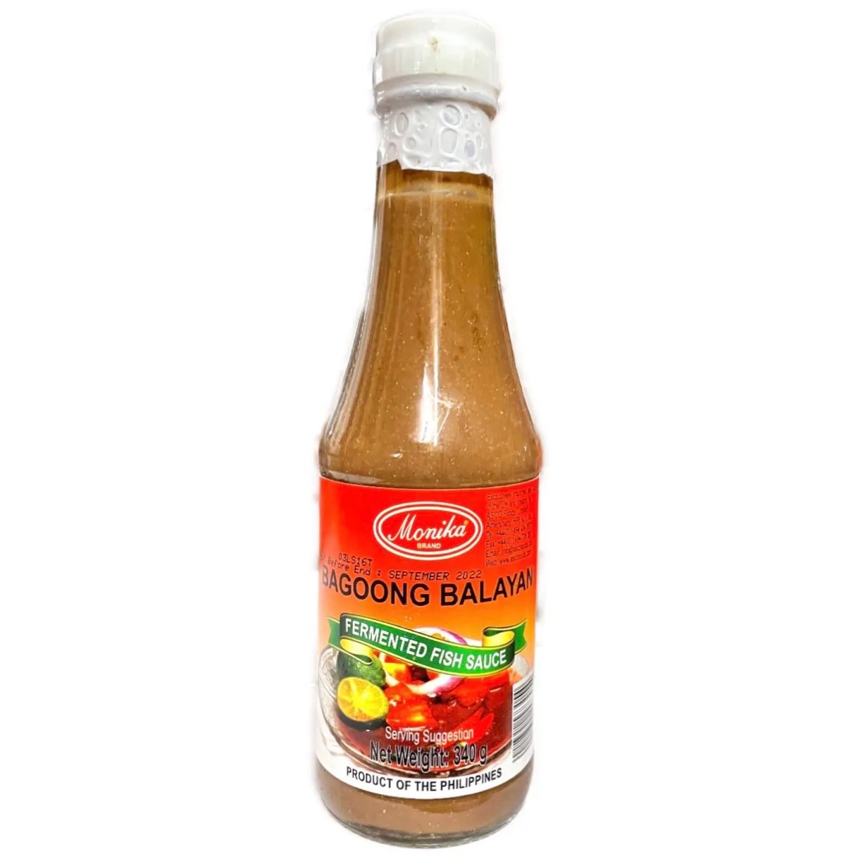 Monika Bagoong Balayan (Anchovy Fish Sauce) Monamon 340g