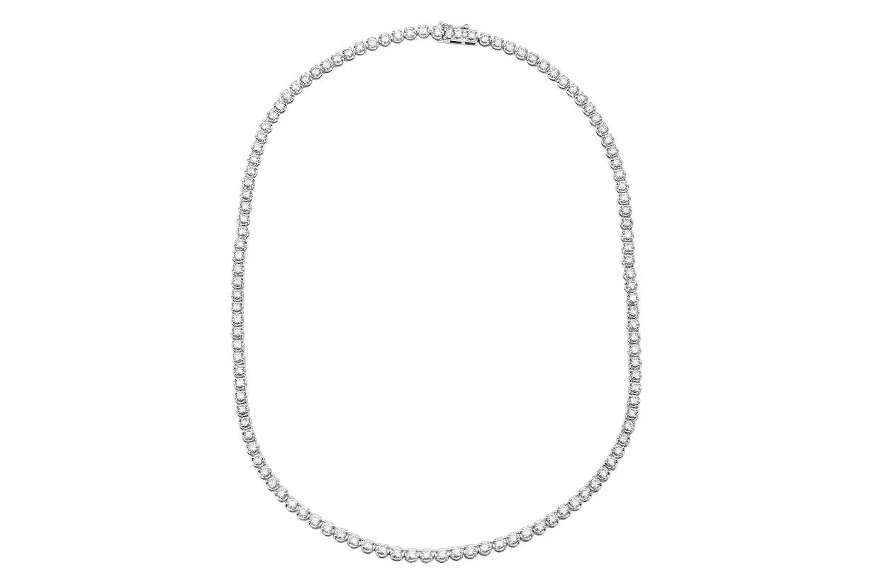 Necklace 18kt Gold Round Diamonds Tennis 2.42 cts