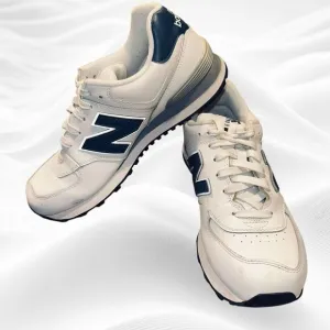 New Balance 574 Encap White Navy Mens sz‎ 8 US  NB574WYN