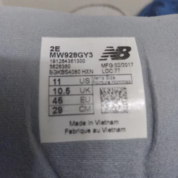 New Balance MW928GY3 Mens Gray Leather Sneakers Shoes Sz 11 2E