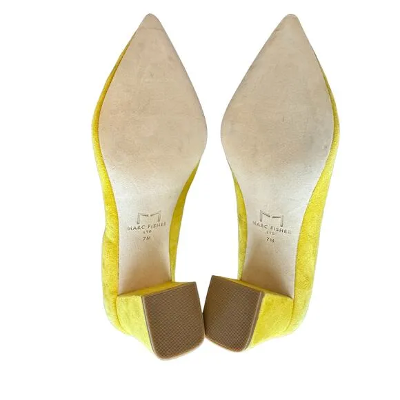 New ~ Marc Fisher ~🔥 Zala Block Heel Pointy Toe Pump Shoes Size 7M