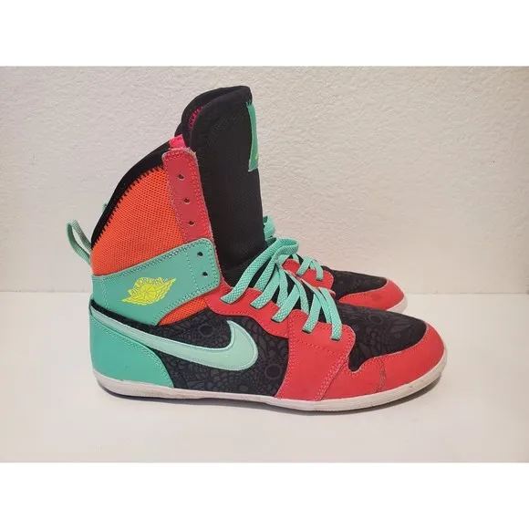 Nike Air Jordan 1 Skinny High 602656-633 Kids Running Shoes Volt Red Size 5.5y