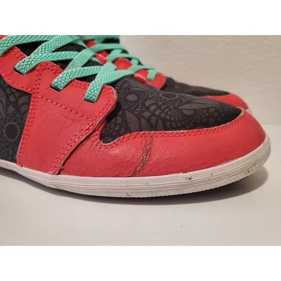 Nike Air Jordan 1 Skinny High 602656-633 Kids Running Shoes Volt Red Size 5.5y