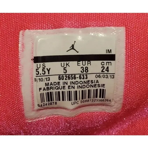 Nike Air Jordan 1 Skinny High 602656-633 Kids Running Shoes Volt Red Size 5.5y