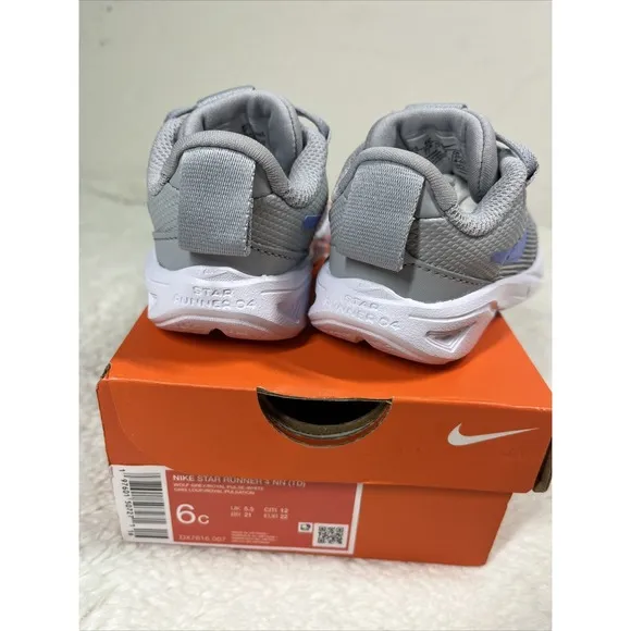 Nike Boy's Star Runner 4 Athletic Toddler Baby Shoes Wolf Grey Size 6C NEW