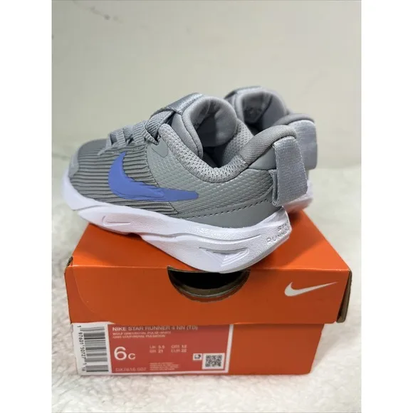 Nike Boy's Star Runner 4 Athletic Toddler Baby Shoes Wolf Grey Size 6C NEW