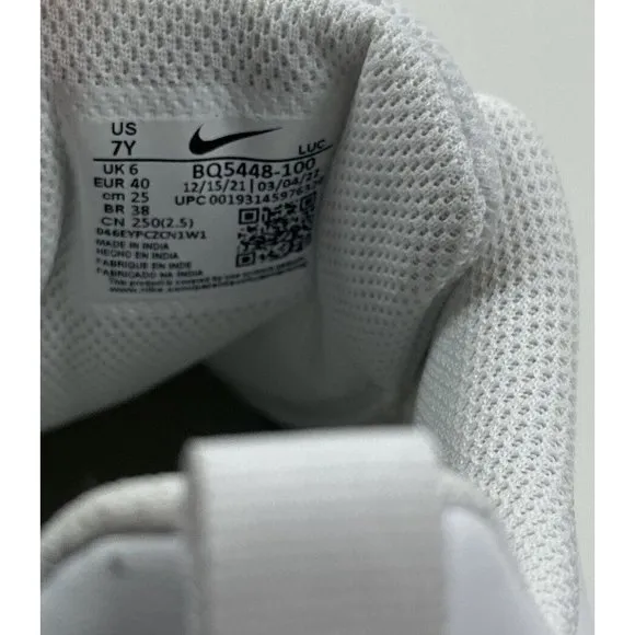 Nike Court Borough Low 2 (GS) 7Y Big Kids Youth Triple White Shoes BQ5448-100