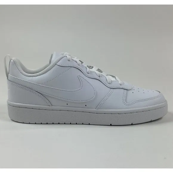 Nike Court Borough Low 2 (GS) 7Y Big Kids Youth Triple White Shoes BQ5448-100