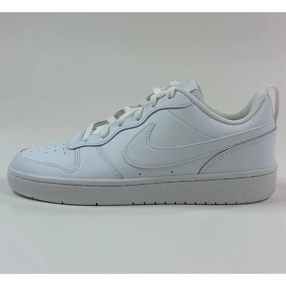 Nike Court Borough Low 2 (GS) 7Y Big Kids Youth Triple White Shoes BQ5448-100