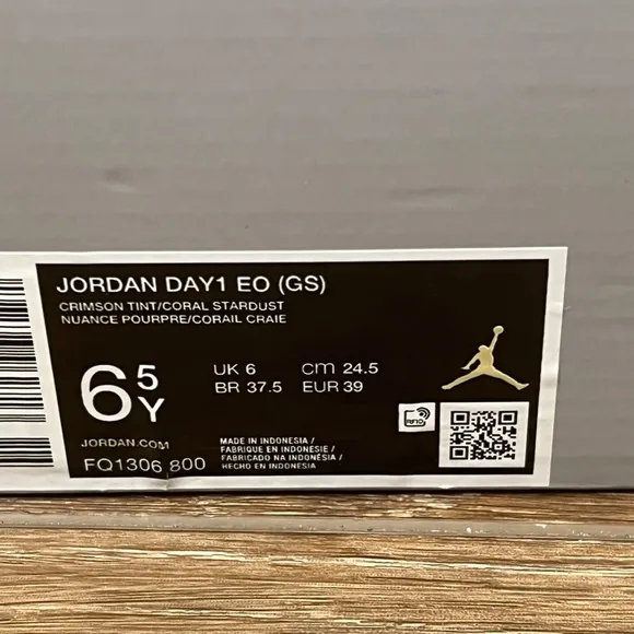 Nike Jordan DAY1 EO Big Kids Shoes Crimson Tint/Violet Sz 6.5Y Basketball Shoe