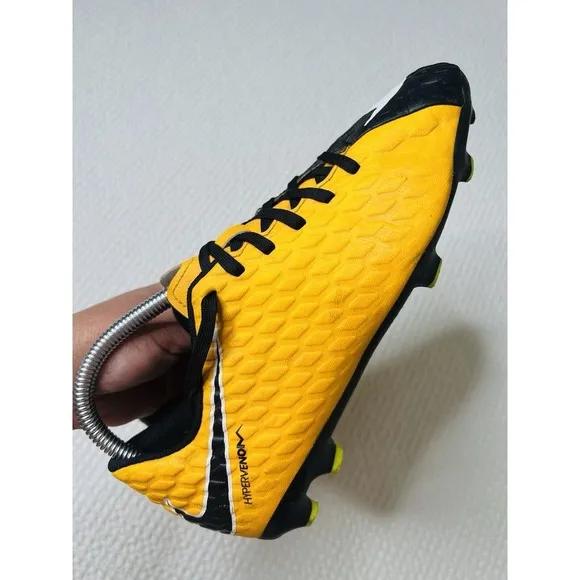 Nike Kids Jr Hypervenom Phelon III FG Soccer Cleats Black 852595-801 Size 5Y