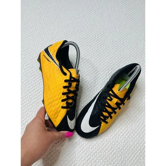 Nike Kids Jr Hypervenom Phelon III FG Soccer Cleats Black 852595-801 Size 5Y