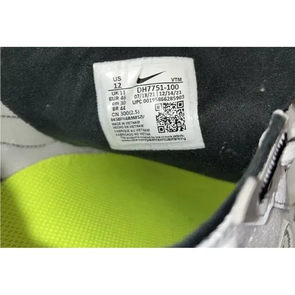 Nike Waffle One Crater Sneakers White Light Bone Mens Size 12 Running Shoes