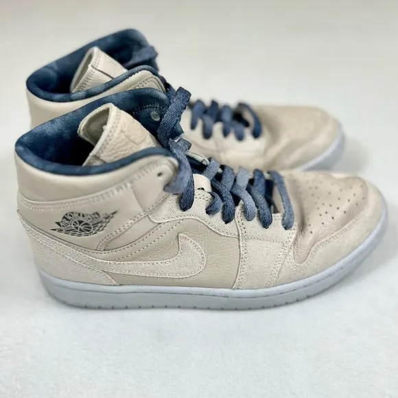 NIKE Women’s Air Jordan 1 Mid Sanddrift 9 Athletic Basketball Shoes Retro Swoosh