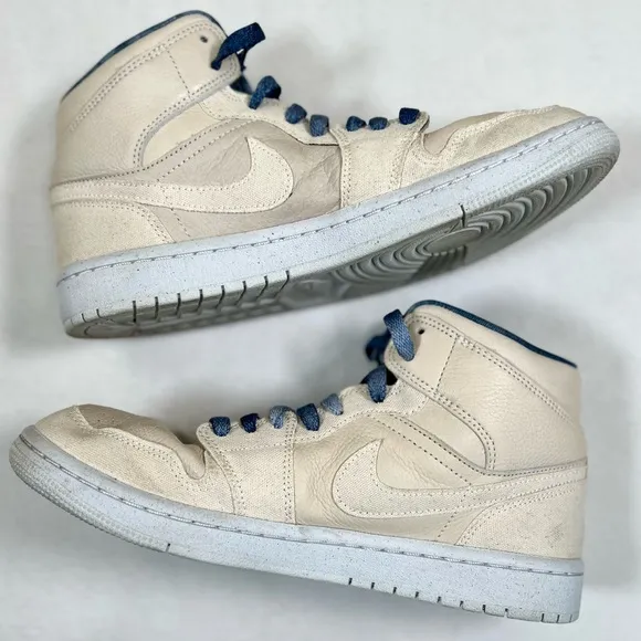 NIKE Women’s Air Jordan 1 Mid Sanddrift 9 Athletic Basketball Shoes Retro Swoosh