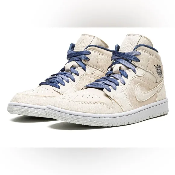 NIKE Women’s Air Jordan 1 Mid Sanddrift 9 Athletic Basketball Shoes Retro Swoosh