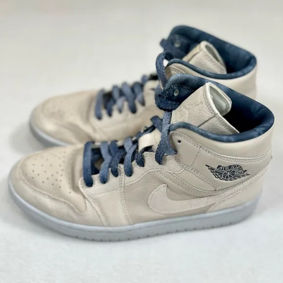 NIKE Women’s Air Jordan 1 Mid Sanddrift 9 Athletic Basketball Shoes Retro Swoosh