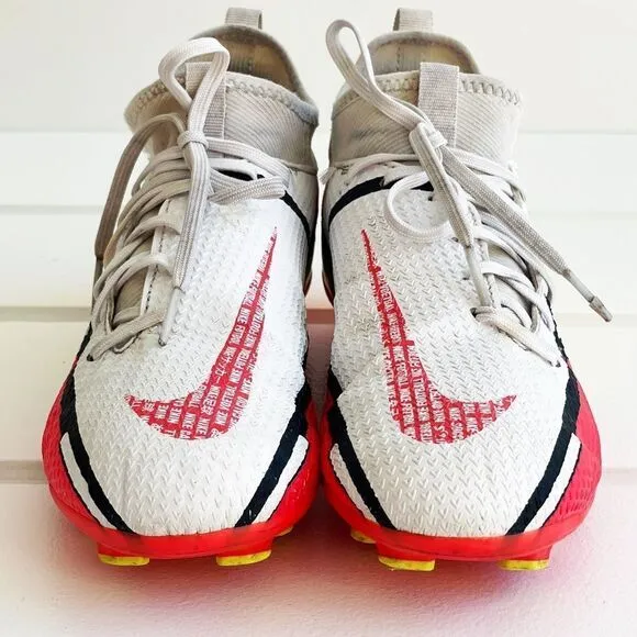 Nike Jr Phantom GT2 Academy FG / MG -White/Volt/Red Soccer Cleats Size 3.5