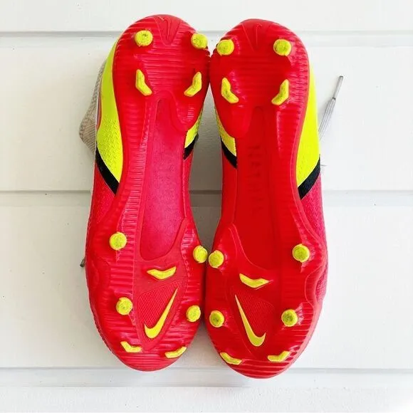 Nike Jr Phantom GT2 Academy FG / MG -White/Volt/Red Soccer Cleats Size 3.5
