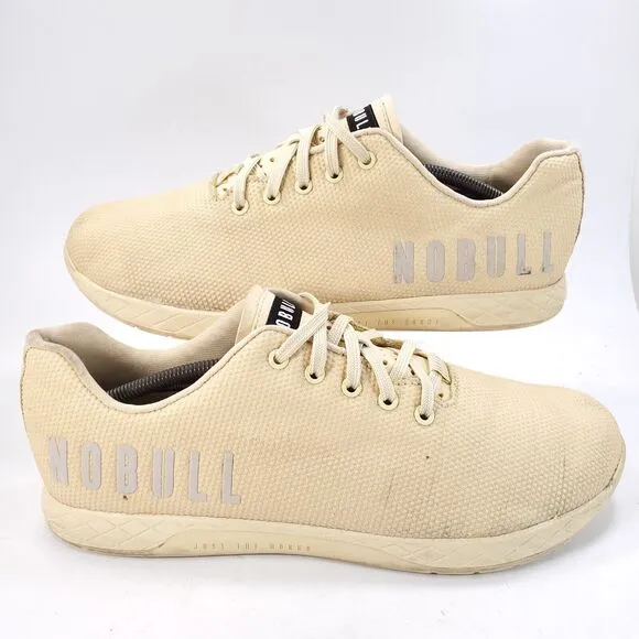 NOBULL Lace Up Athletic Sneaker Shoe Mens Size 13 Womens Size 14.5 Beige