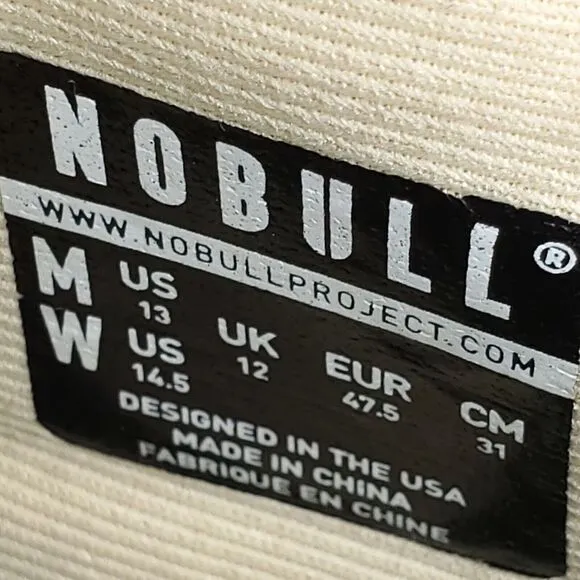 NOBULL Lace Up Athletic Sneaker Shoe Mens Size 13 Womens Size 14.5 Beige