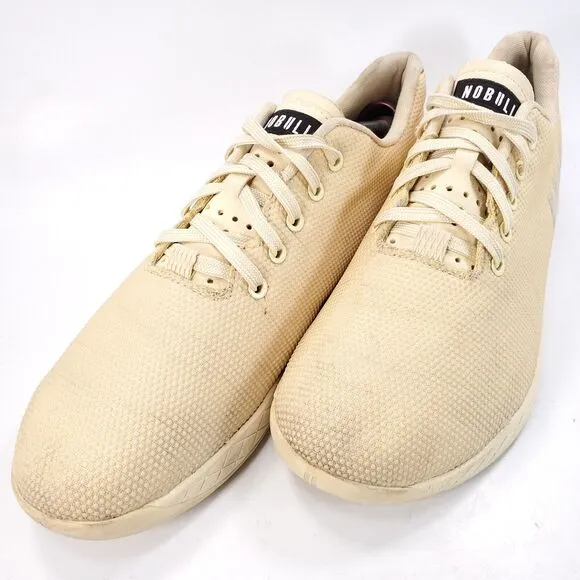 NOBULL Lace Up Athletic Sneaker Shoe Mens Size 13 Womens Size 14.5 Beige