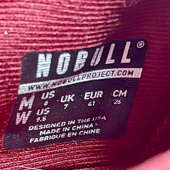 NOBULL Outwork Athletic/Trainer Shoes Mens Sz 8 - Womens 9 1/2 Maroon