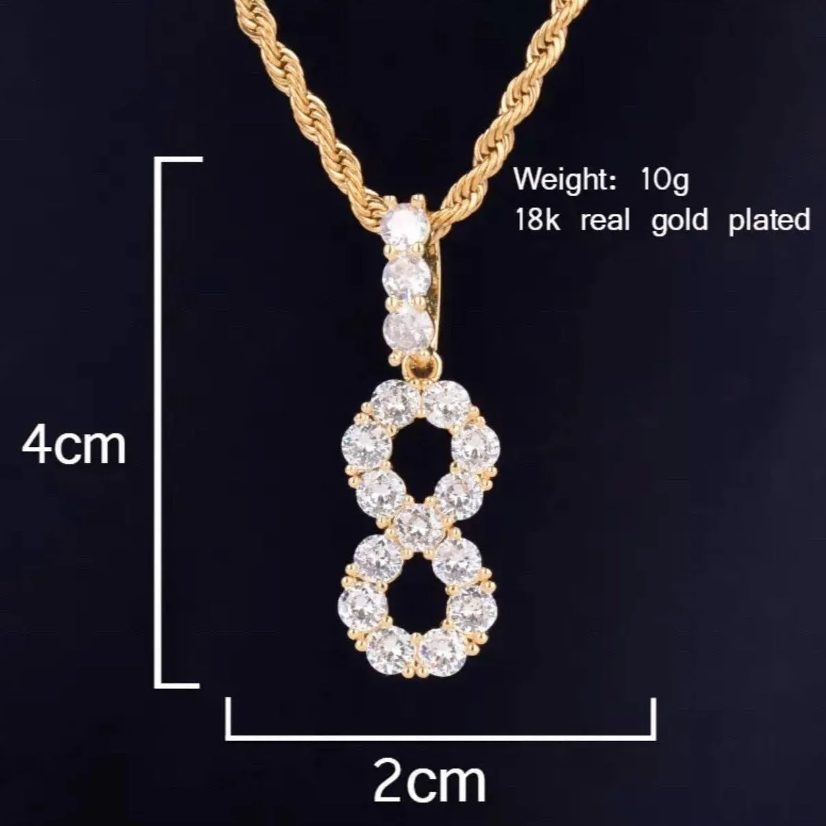 Number charm, number charm necklace, bling number charm
