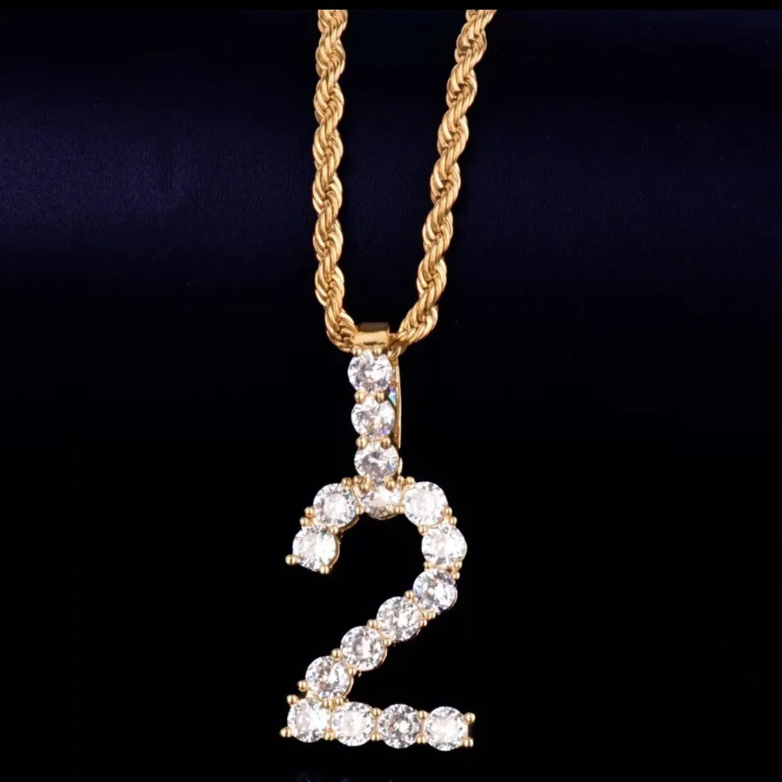 Number charm, number charm necklace, bling number charm
