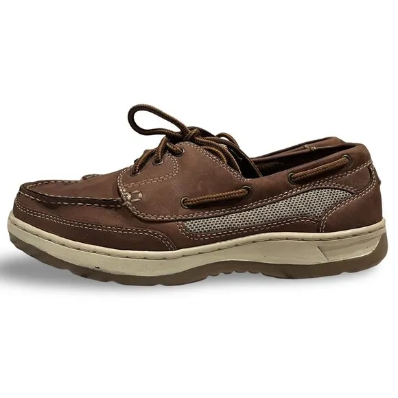 Nunn Bush Bayside Men's Brown 3-Eye Boat Shoes 85608-77 Size 10.5 EUC