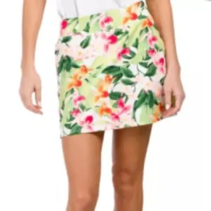 NWT Tommy Bahama Skort Skirt Pink Floral Pockets Golf Tennis size XL