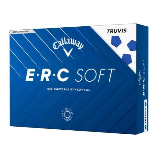 Pelotas de golf Callaway ERC Soft Truvis blancas, paquete de 12