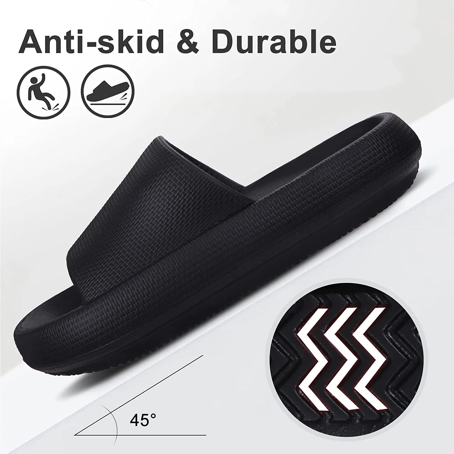 Pillow Soft Slide Sandals for Women Men Non-Slip Shower Shoes Bath Slippers Summer Beach Slides
