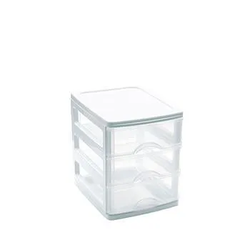 Plastic Forte Turia Chest of 3 Drawers / Storage Unit, White
