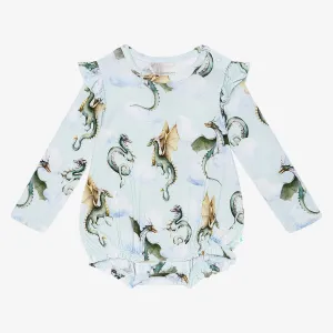 Posh Peanut Percy L/S Ruffled Bubble Romper