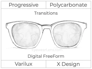 Progressive - Varilux - X Design - Digital - Polycarbonate - Transitions Signature