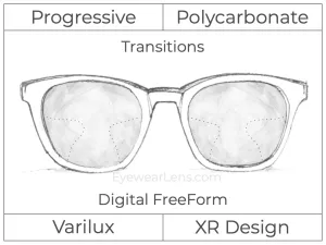 Progressive - Varilux - XR Design - Digital - Polycarbonate - Transitions Signature