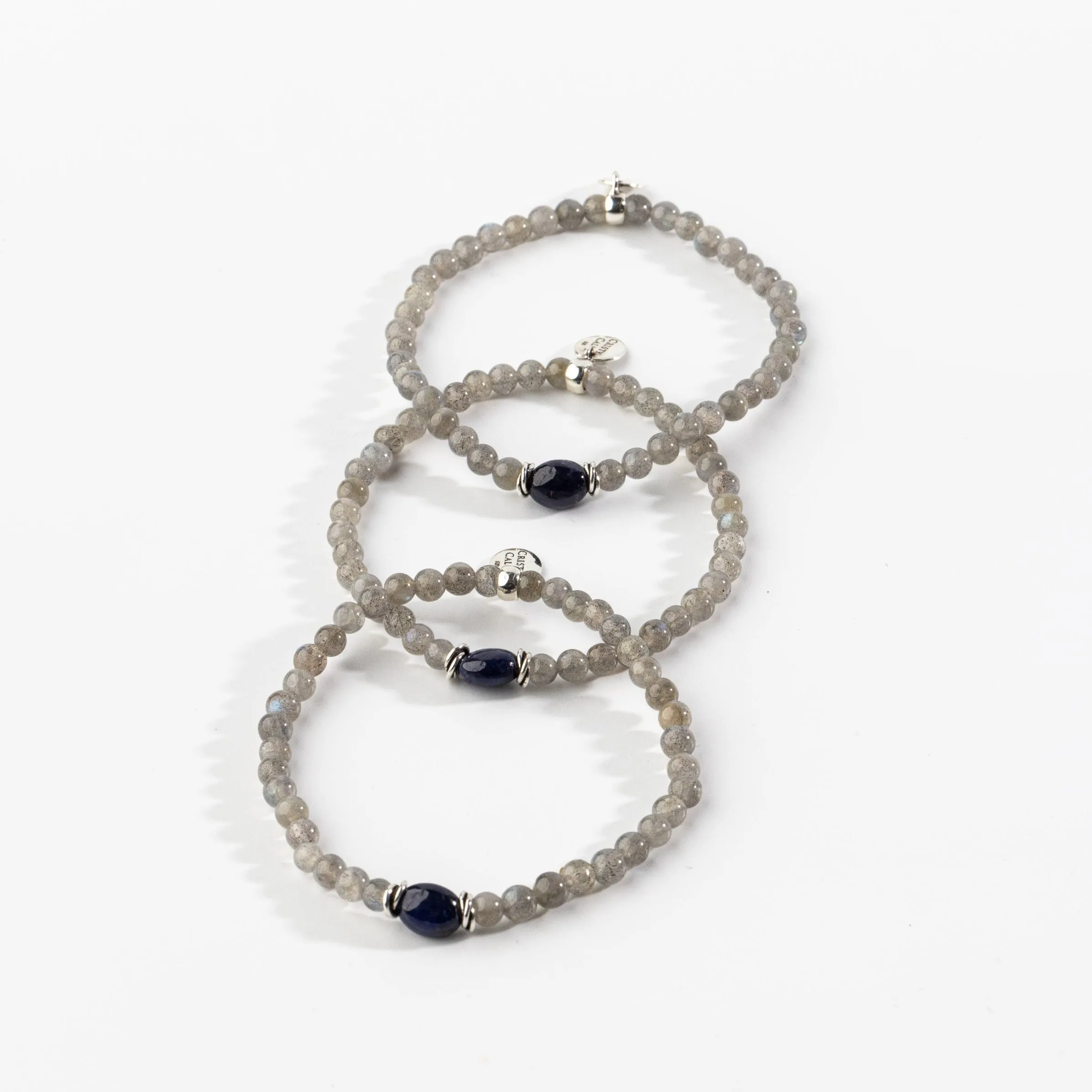 Psychic Wisdom Labradorite & Sapphire Signature Stretch Bracelet