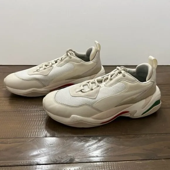 Puma Thunder Spectra Whisper White Red Green Chunky Shoes 367516-12