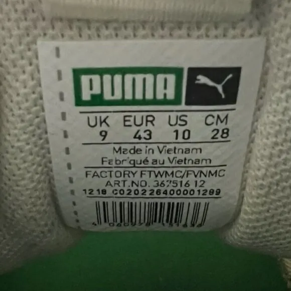 Puma Thunder Spectra Whisper White Red Green Chunky Shoes 367516-12
