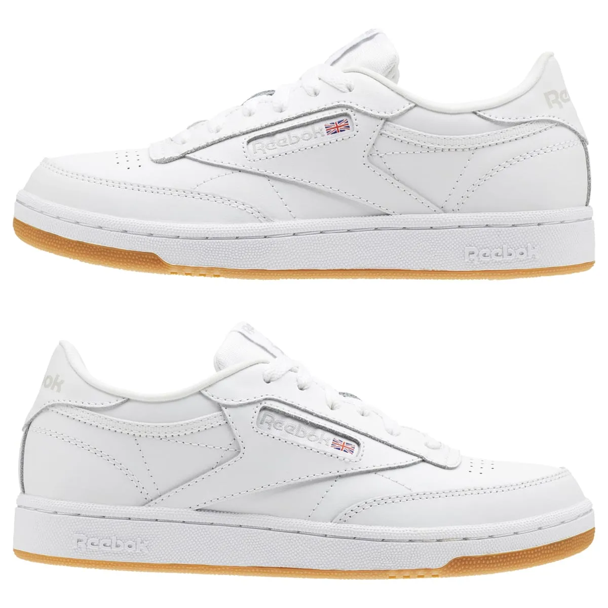 REEBOK CN5646 (100000213) CLUB C JR'S (Medium) White/Gum Leather Lifestyle Shoes