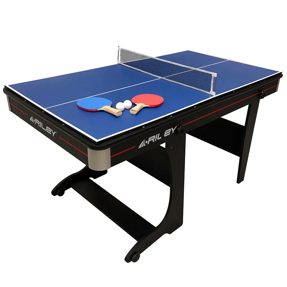 Riley 5ft Folding Pool Table with Table Tennis Table | Blue