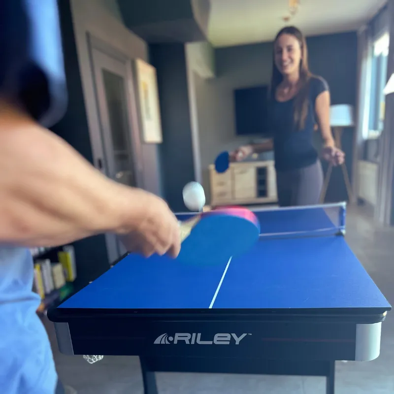 Riley 5ft Folding Pool Table with Table Tennis Table | Blue