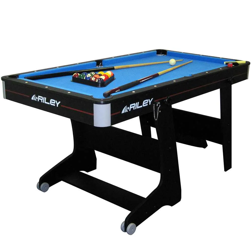 Riley 5ft Folding Pool Table with Table Tennis Table | Blue