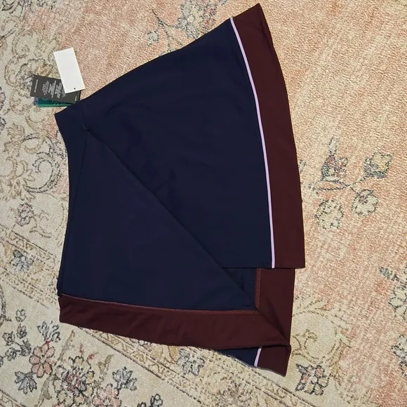RLX Ralph Lauren Navy Blue Wrap Front Skort Pockets Moisture Wicking - Size M