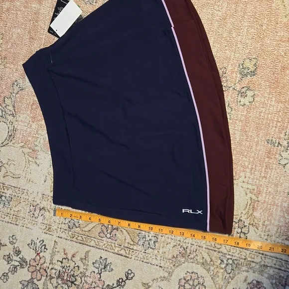 RLX Ralph Lauren Navy Blue Wrap Front Skort Pockets Moisture Wicking - Size M