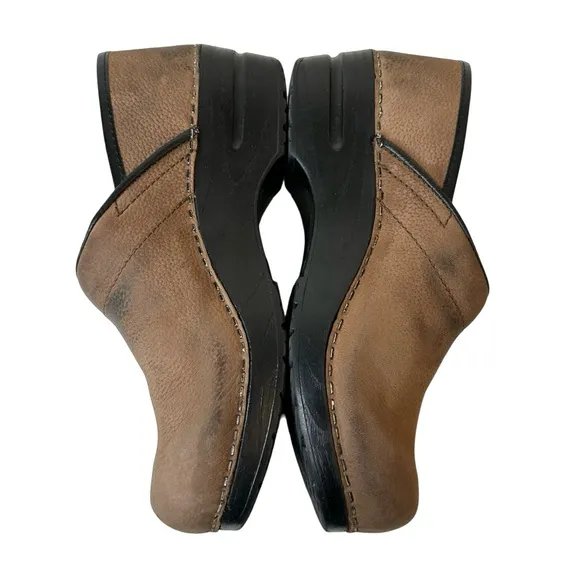 SANITA Pro. Textured Oil Women's Clog Antique Brown Size 38 EU 7 US