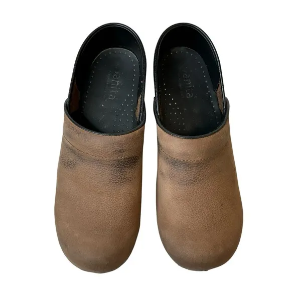 SANITA Pro. Textured Oil Women's Clog Antique Brown Size 38 EU 7 US